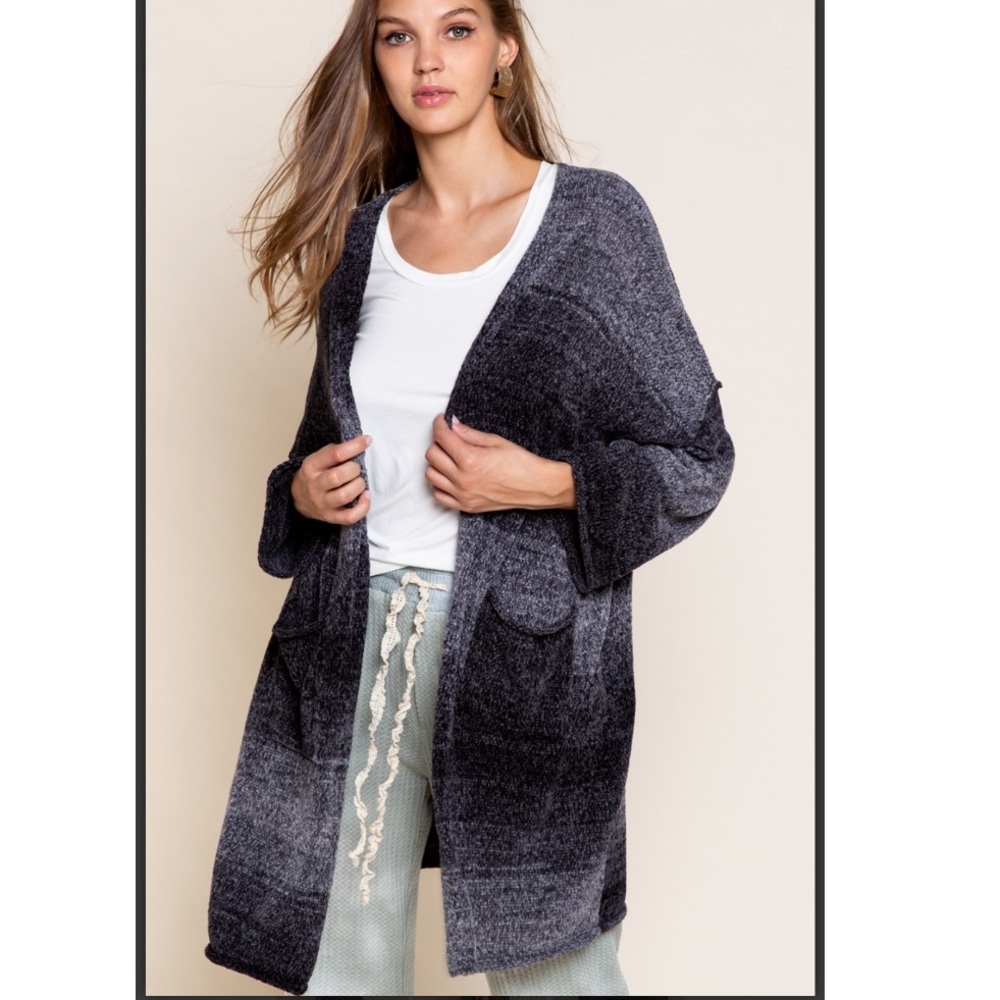 Velvet Chenille Moonlight Pocket Cardigan